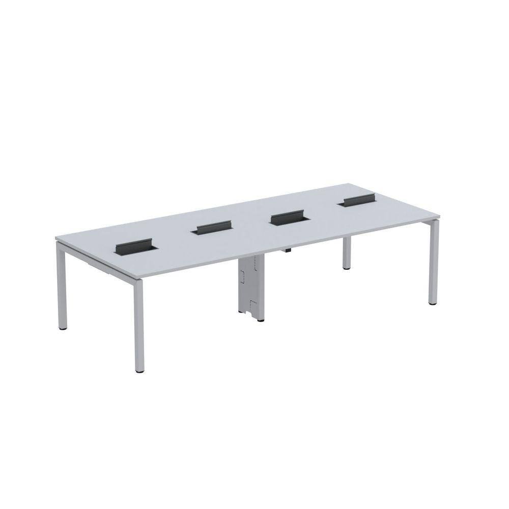 Mesa de Plataforma Dupla para 4 Pessoas Corporativa 140X120/4P PDC14/12/4P Cinza