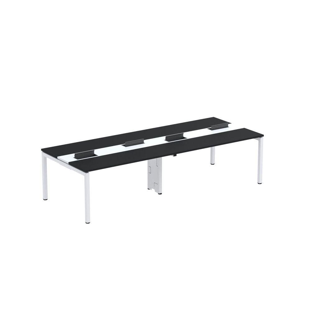 Mesa de Plataforma Dupla para 4 Pessoas Corporativa 150X120/4P PDC15/12/4P Preto/Branco