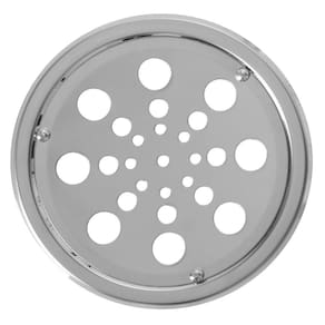 Grelha Redonda em Aço Inox com Caixilho ø15cm Astra Prata