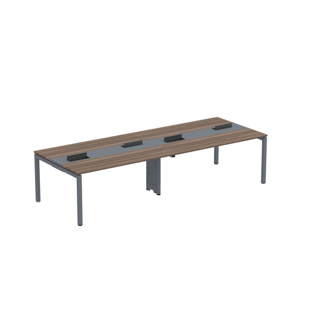 Mesa de Plataforma Dupla para 4 Pessoas Corporativa 160X120/4P PDC16/12/4P Walnut/Grafito