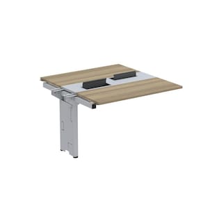 Complemento de Mesa Plataforma para Coworking para 2 Péssoas 110X120 Noce Naturalle/Cinza