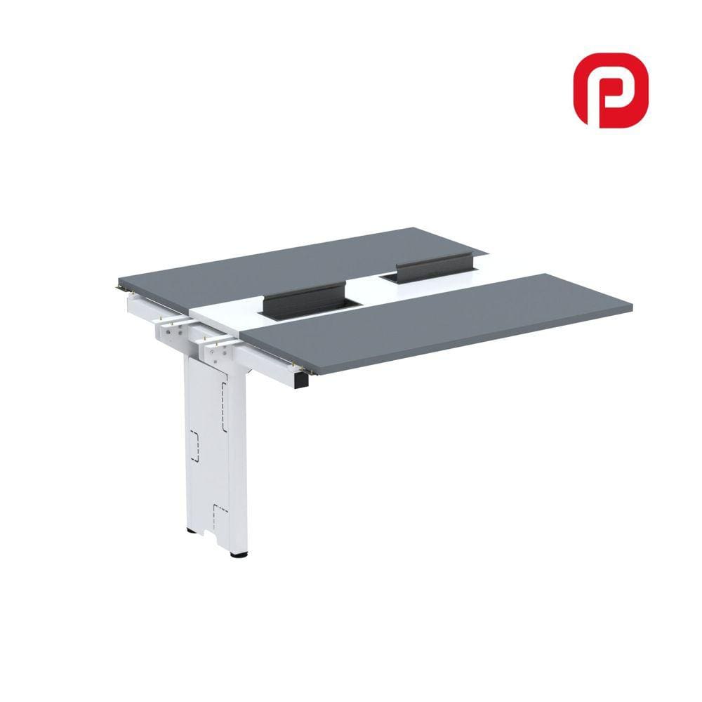 Complemento de Mesa Plataforma para Coworking para 2 Péssoas 120X120 Grafito/Branco