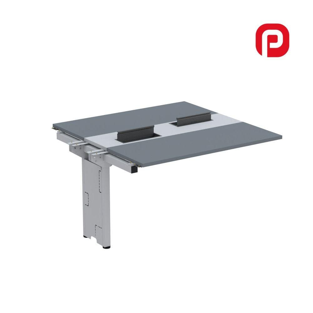 Complemento de Mesa Plataforma para Coworking para 2 Péssoas 120X120 Grafito/Cinza
