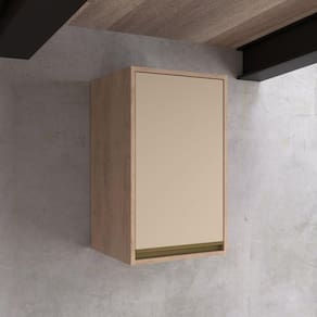 Armário de Cozinha Aéreo 40cm 1 Porta New Atena Salmão/Nude