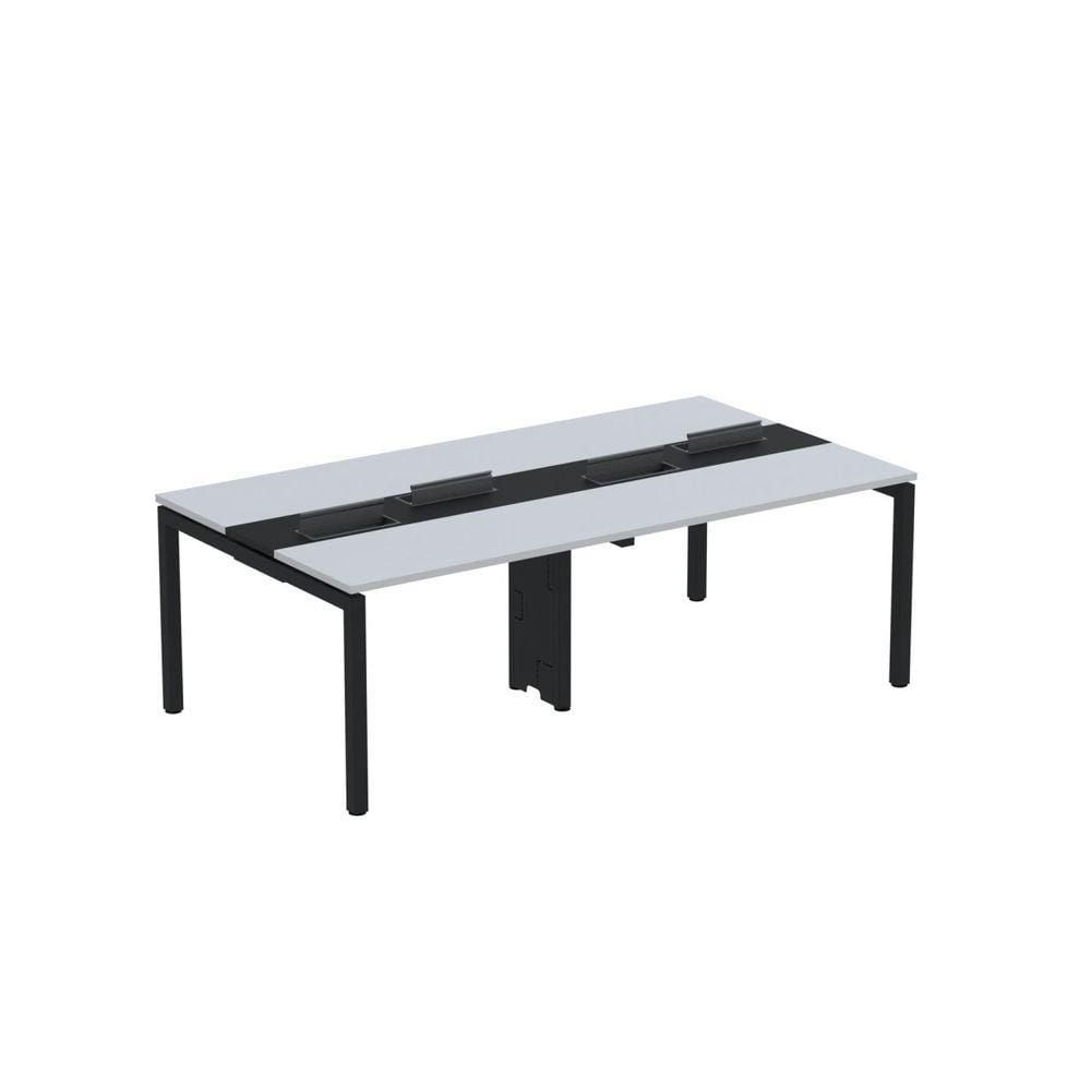 Mesa de Plataforma dupla para 4 Pessoas Corporativa 110X120/4P PDC11/12/4P Cinza/Preto