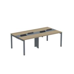 Mesa de Plataforma dupla para 4 Pessoas Corporativa 110X120/4P PDC11/12/4P Noce Naturalle/Grafito