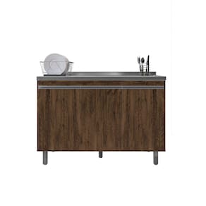 Balcão de Cozinha Malu 120cm Chocolate S/Tampo - Nathan