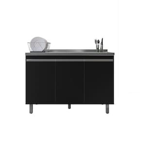 Balcão Armário de Cozinha Malu Preto S/ Tampo - Nathan