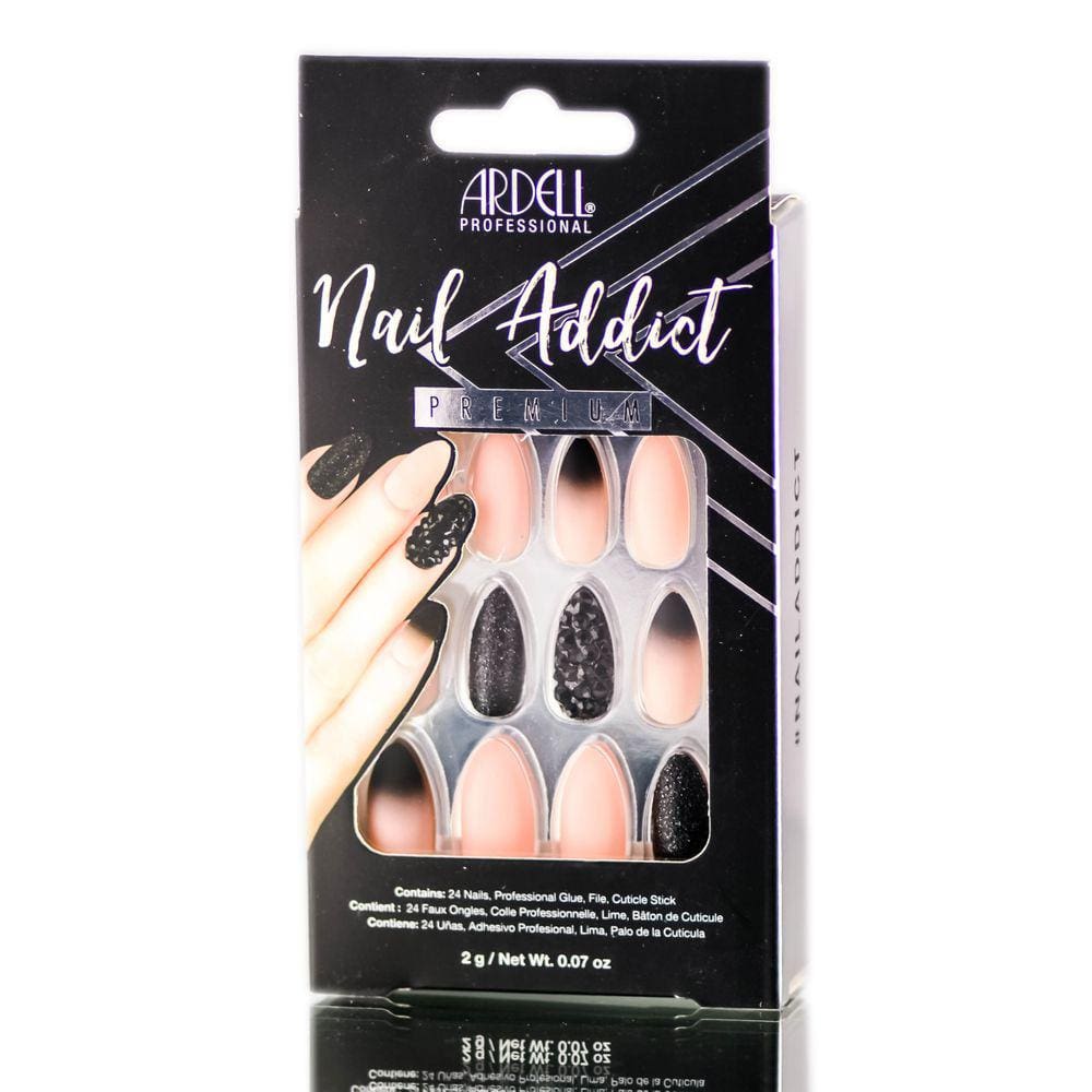 Conjunto de unhas artificiais Ardell Nail Addict Premium Black Stud &