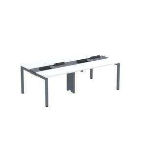 Mesa de Plataforma dupla para 4 Pessoas Corporativa 110X120/4P PDC11/12/4P Branco/Grafito