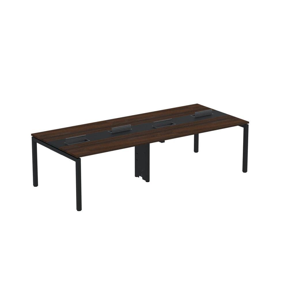 Mesa de Plataforma Dupla para 4 Pessoas Corporativa 140X120/4P PDC14/12/4P Branco/Preto