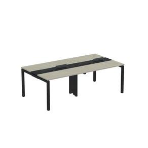 Mesa de Plataforma dupla para 4 Pessoas Corporativa 110X120/4P PDC11/12/4P Nogueira Casablanca/Preto