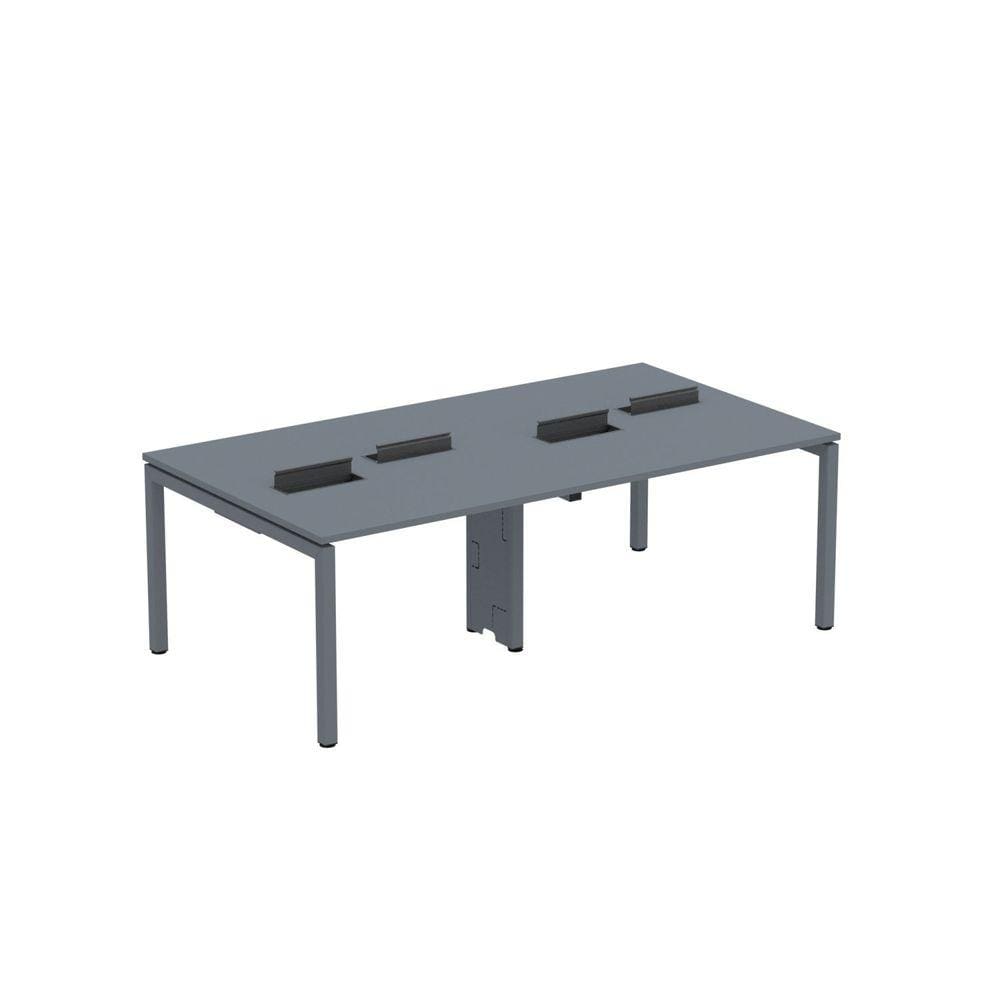 Mesa de Plataforma dupla para 4 Pessoas Corporativa 110X120/4P PDC11/12/4P Grafito
