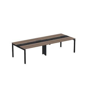 Mesa de Plataforma Dupla para 4 Pessoas Corporativa 150X120/4P PDC15/12/4P Walnut/Preto