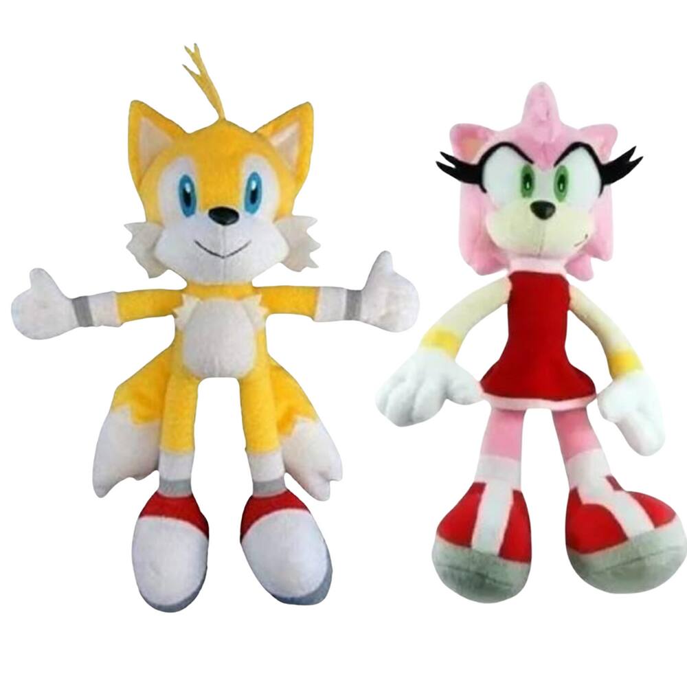 02 Pelúcias Tails e Amy 35cm