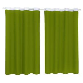 Cortina Tecido Oxford Faixa Branco 2,50M X 3,00M Verde-Limão