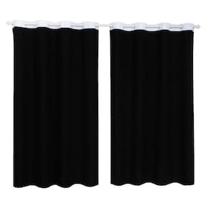 Cortina Tecido Oxford Faixa Branco 2,50M X 3,00M - Preto