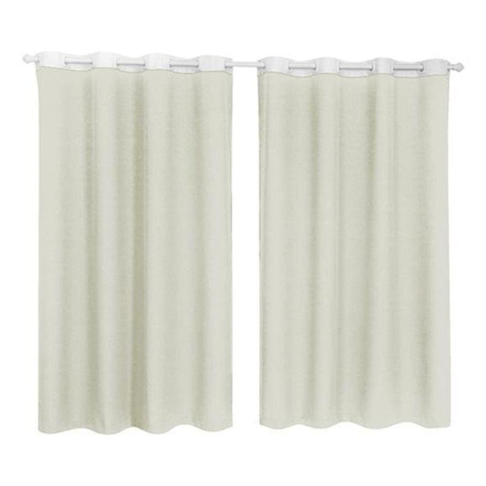 Cortina Tecido Oxford Faixa Branco 1,80M X 2,80M - Bege