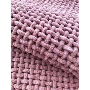 Tapete Microfibra Trançado 60 Cm X 40 Cm - Rosé
