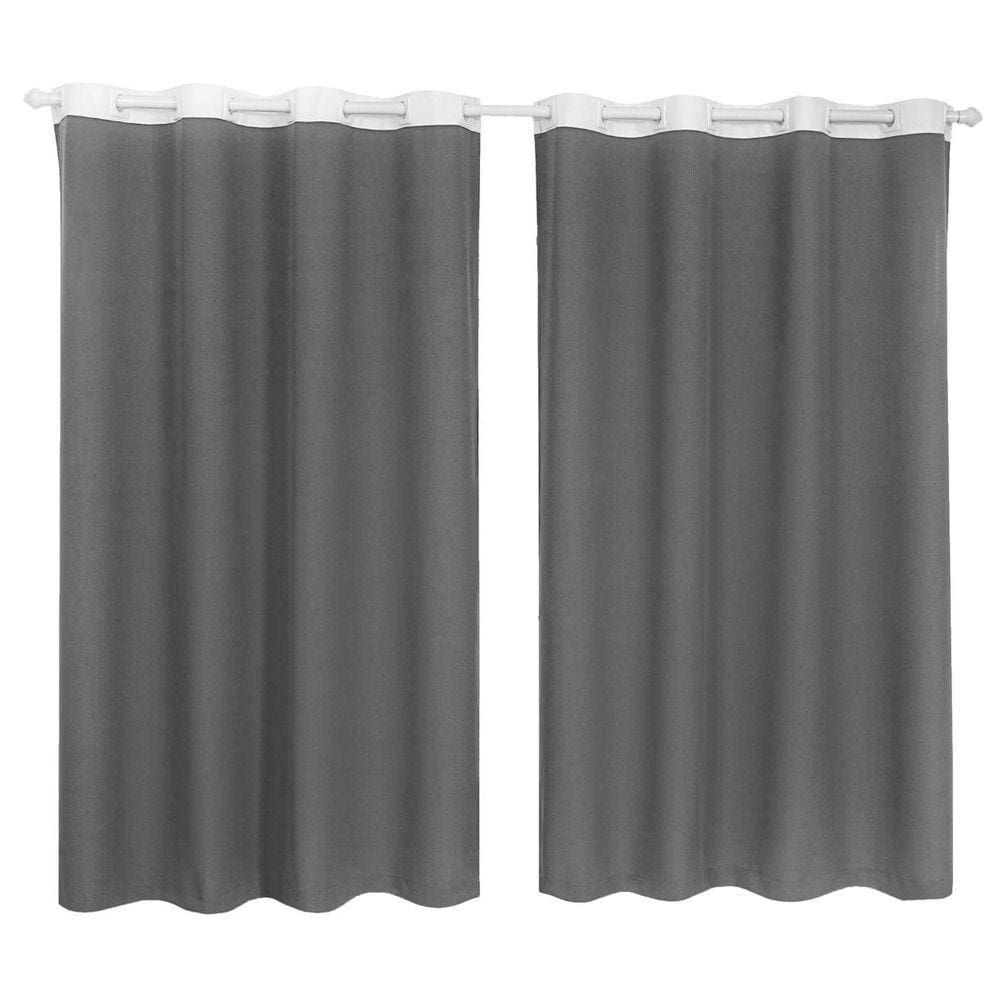 Cortina Tecido Oxford Faixa Branco 2,50M X 3,00M - Cinza