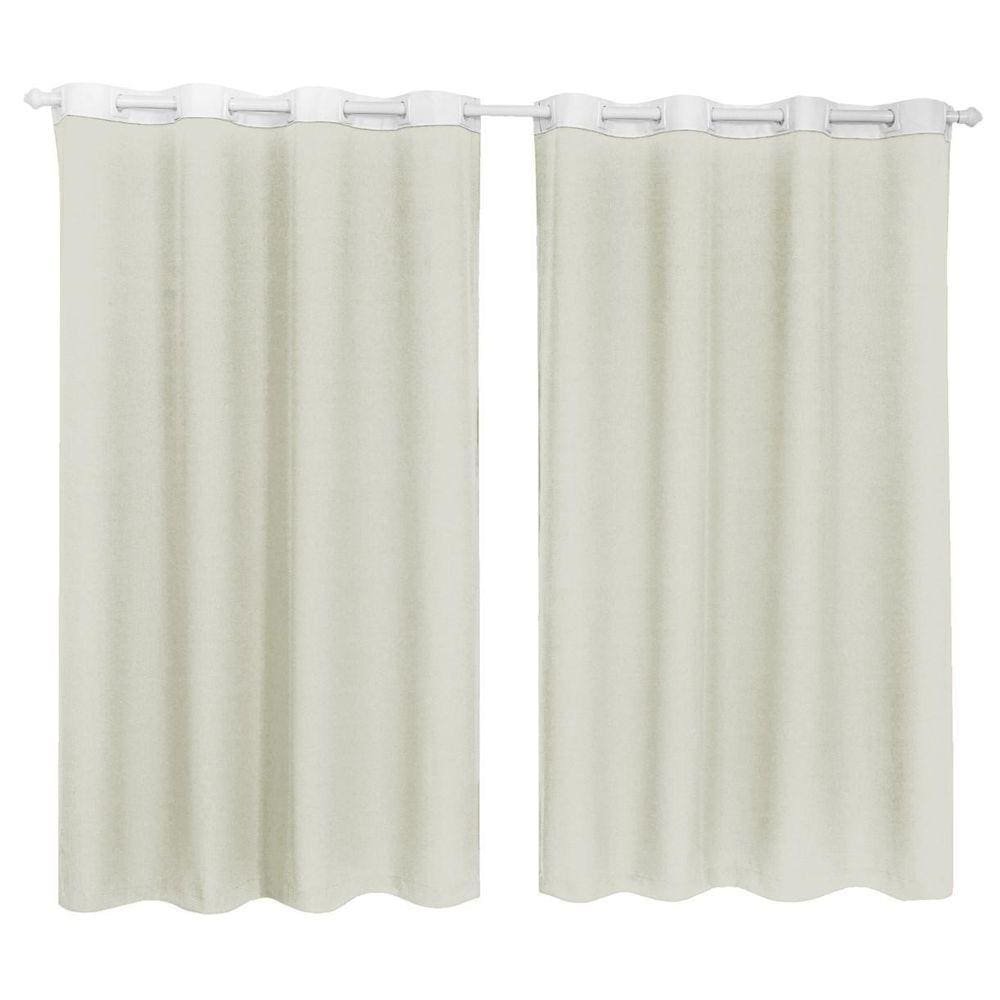 Cortina Tecido Oxford Faixa Branco 2,50M X 3,00M - Bege