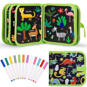 Conjunto de livros Doodle RAIBEATTY Erasable com 12 canetas de aquarela Kid
