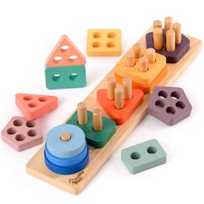 Brinquedos para classificar e empilhar Brinquedos para nozes Montessori Wooden 1-3Y