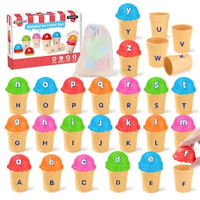 Conjunto de brinquedos de sorvete ShyLizard Alphabet para crianças de 2 a 5 anos