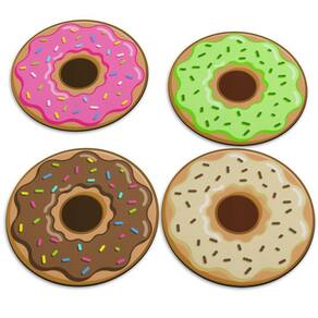 Jogo De Porta Copos Donuts - 4 Peças