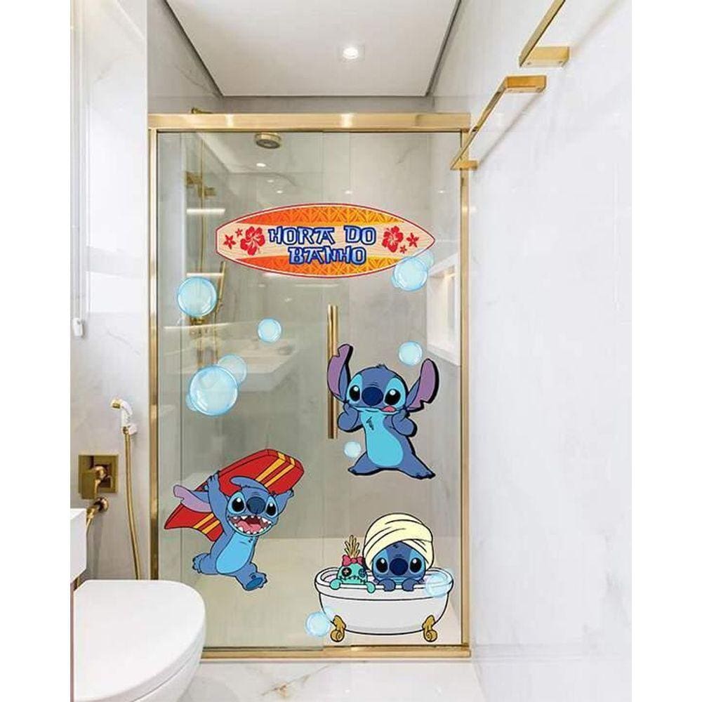 Adesivo Para Box Hora Do Banho - Stitch