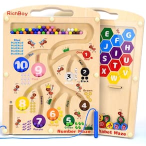 Magnetic Number Alphabet Maze Board RichBoy para crianças de 3 anos ou mais