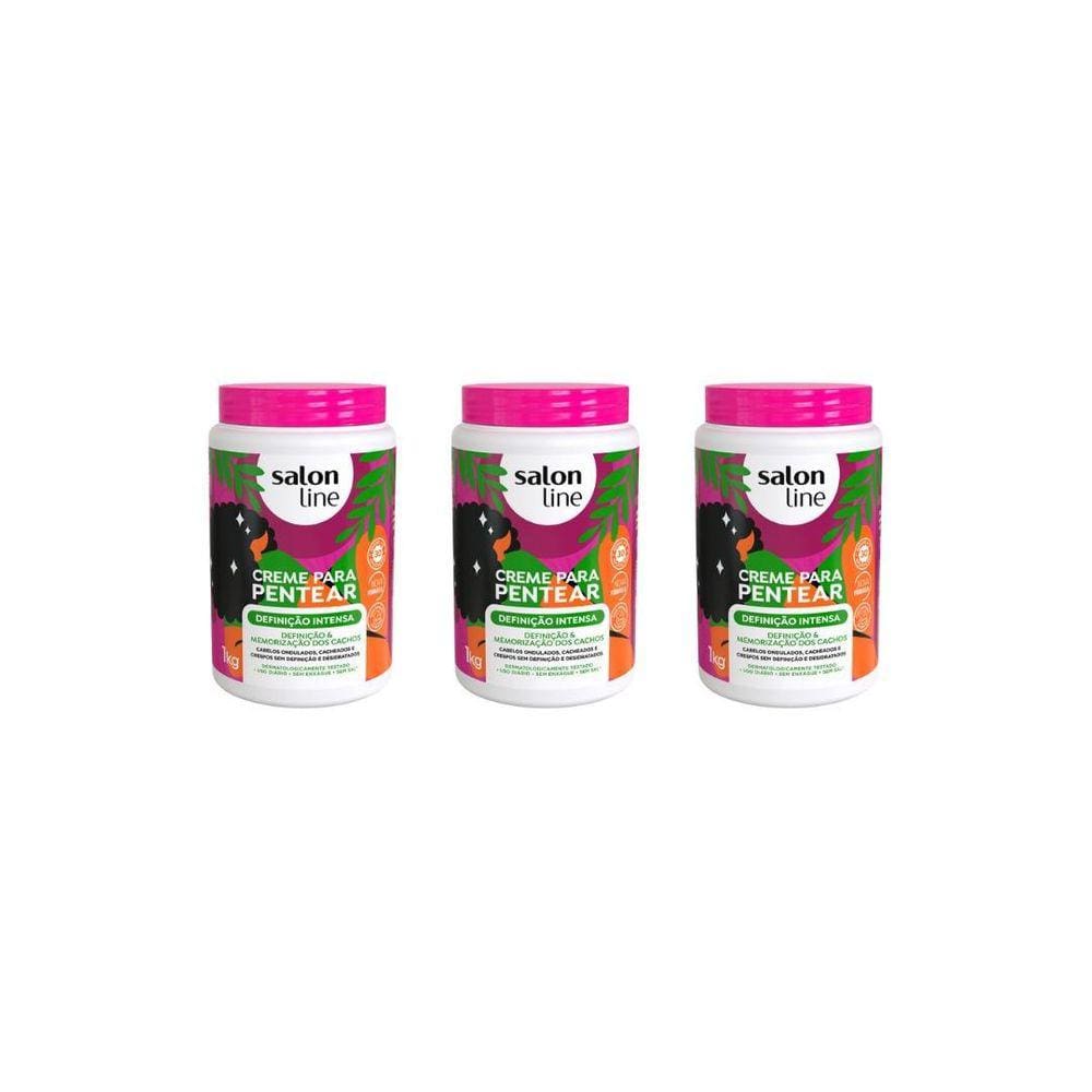 Creme Para Pentear Salon Line 1Kg Definição Intensa - 3Un