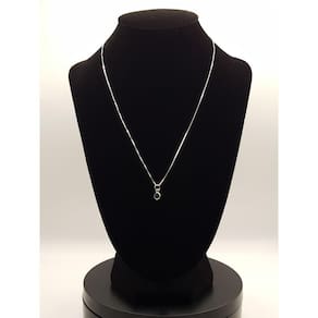 Colar De Prata 925 Com Ponto De Luz Redondo Preto - 45Cm
