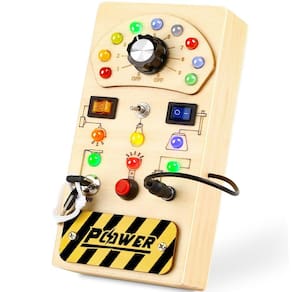 Montessori Busy Board Joyreal Toddler com interruptor de luz LED