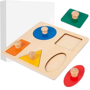 Brinquedo de quebra-cabeça de madeira Buootooy Montessori Multi Shape Baby