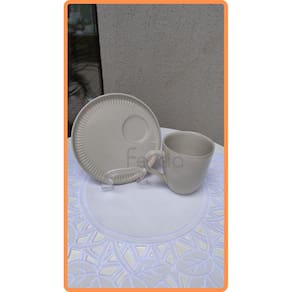 Jogo 6 Xícaras de Café com Pires Bio Clay 120ml - Porto Brasil