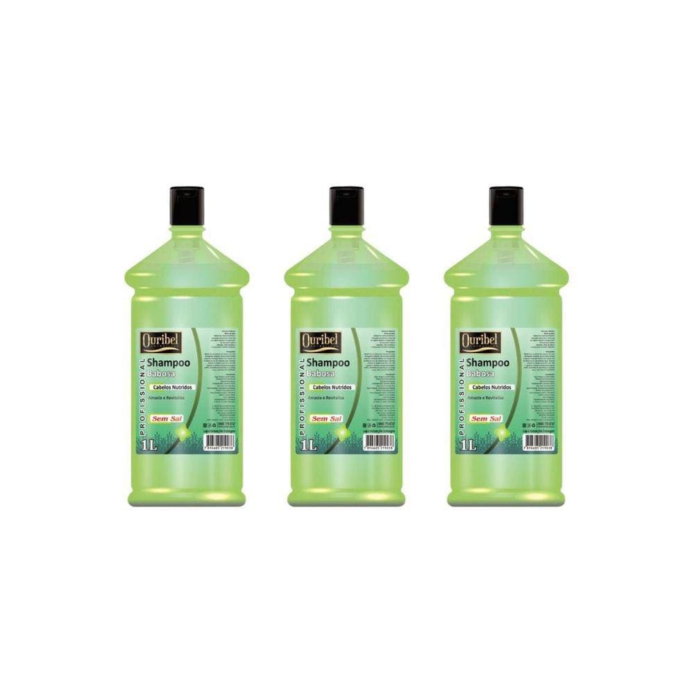Shampoo Ouribel 1000Ml Babosa - Kit C/3Un