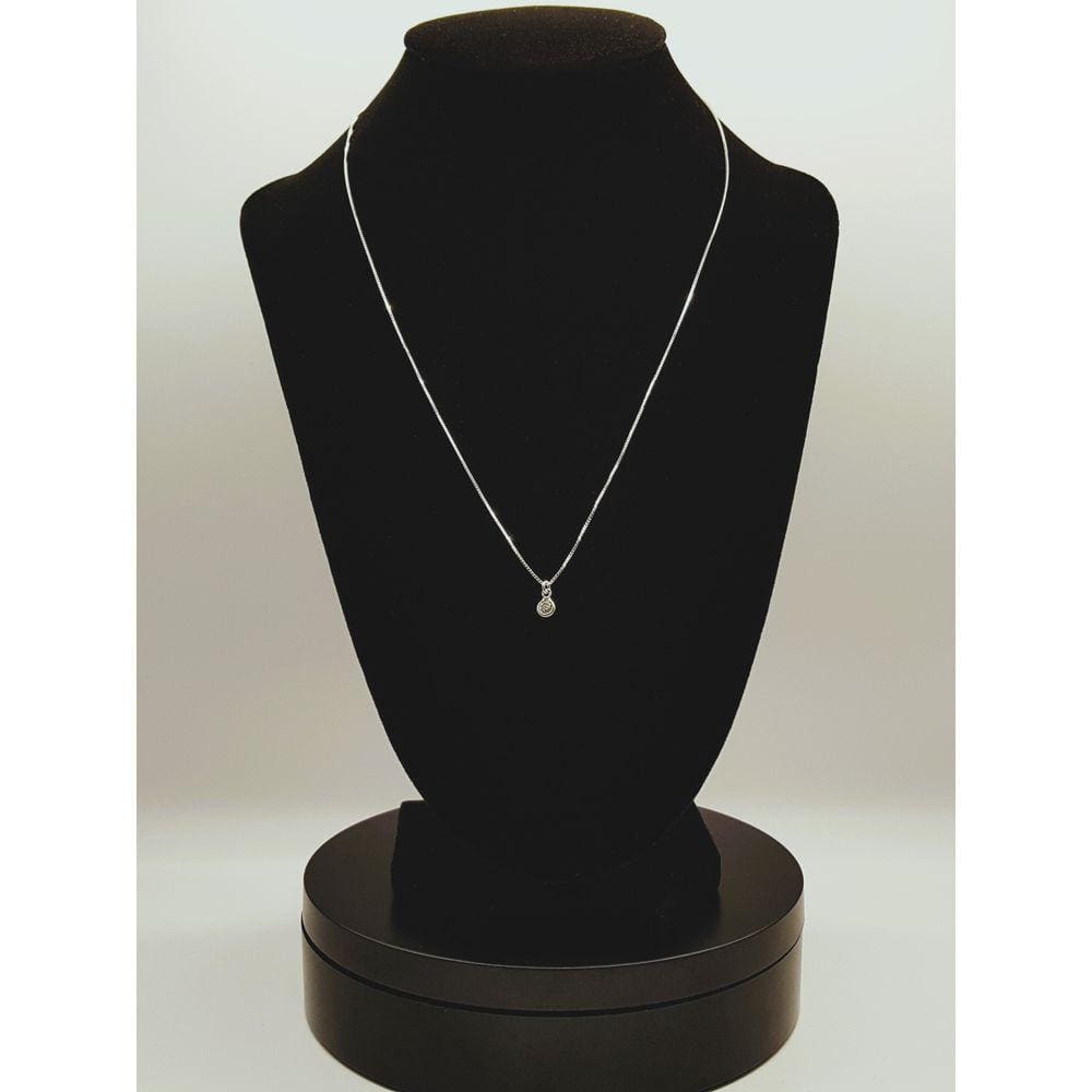 Colar De Prata 925 Com Ponto De Luz Redondo - 45Cm