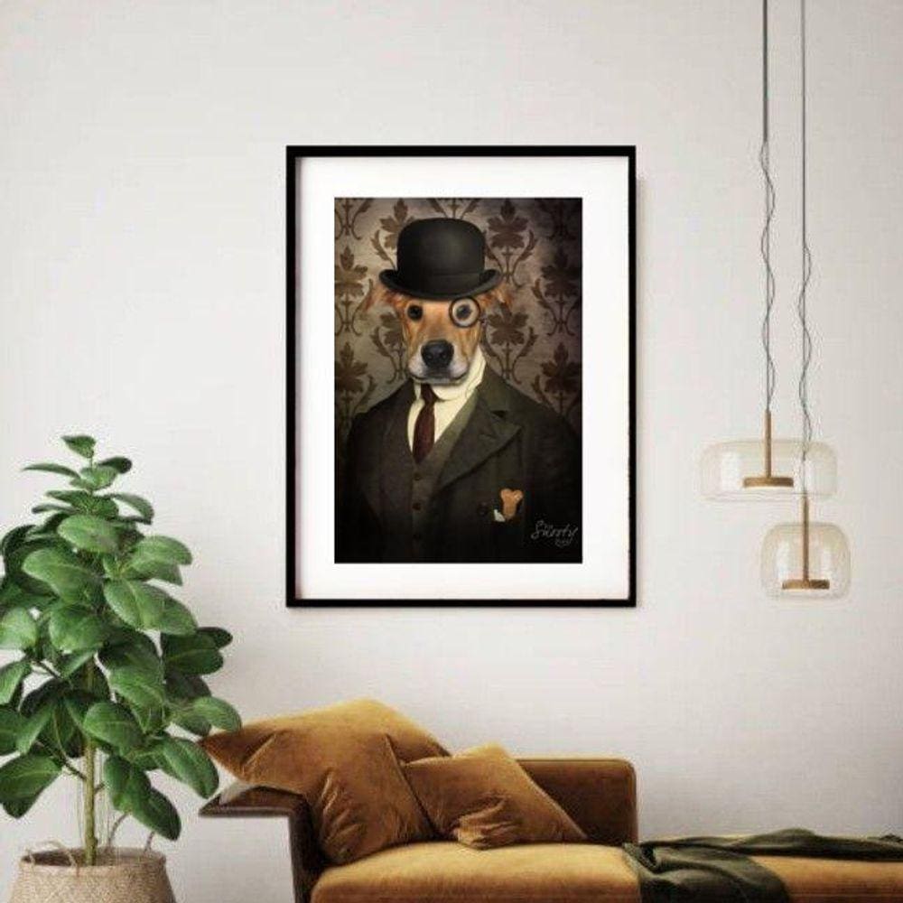 Quadro Decorativo Dog Monóculo - 60X48Cm