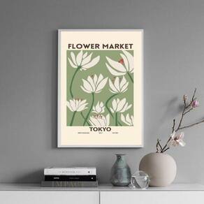 Quadro Poster Flower Market - Tokyo 45X34Cm - Com Vidro