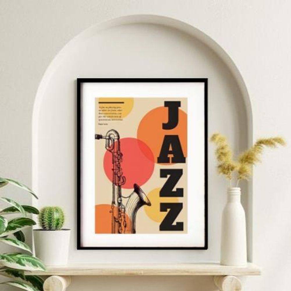 Quadro Decorativo Poster Jazz 60X48Cm