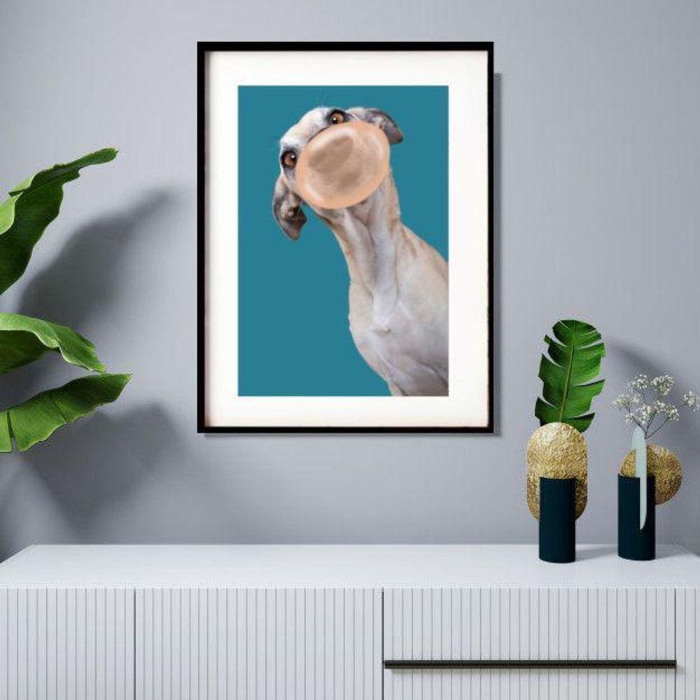 Quadro Cachorro Bubble Gum - 60X48Cm