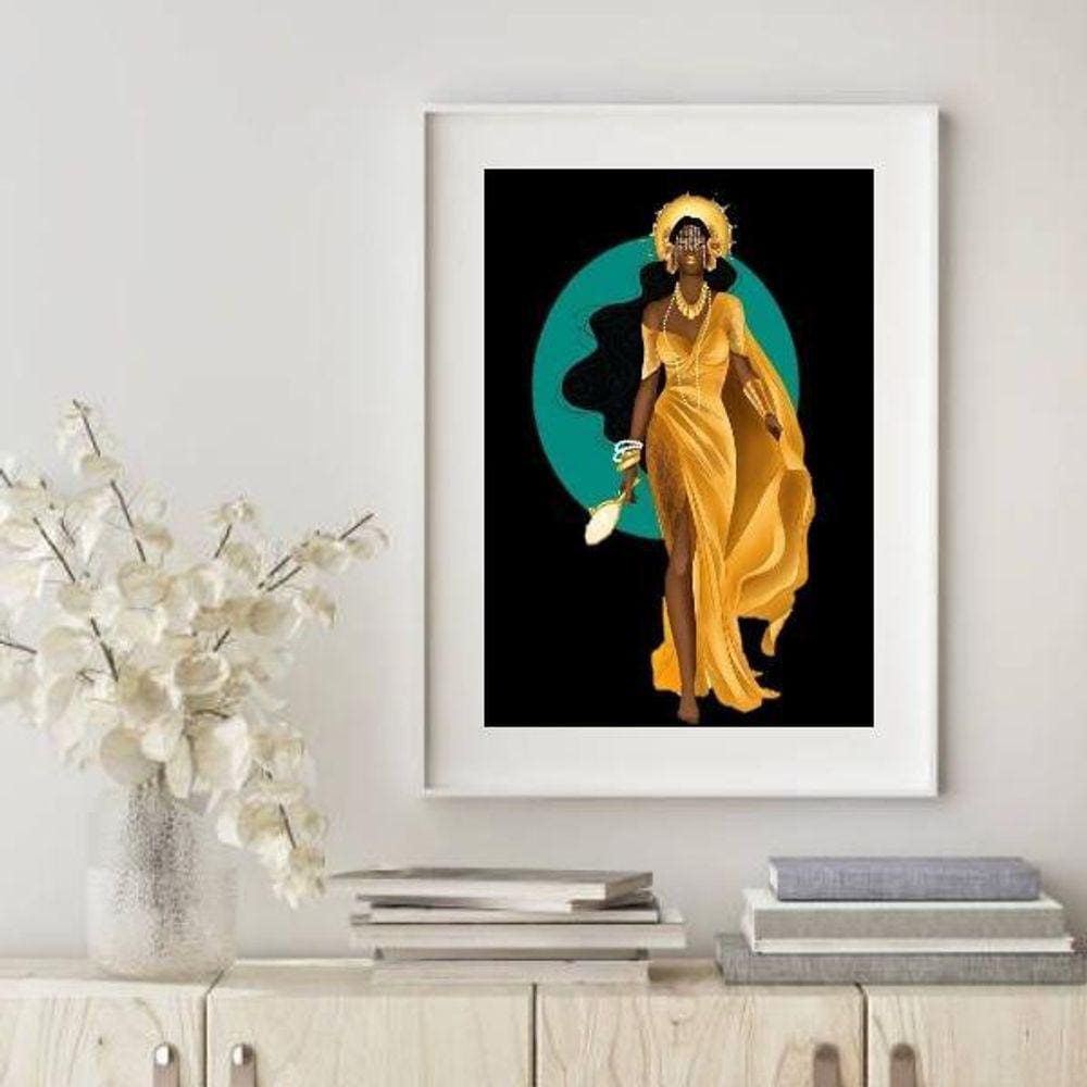 Quadro Oxum Silhueta - 60X48Cm