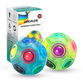 Pacote com 2 jogos Puzzle Ball Vdealen Magic Rainbow Speed Cube
