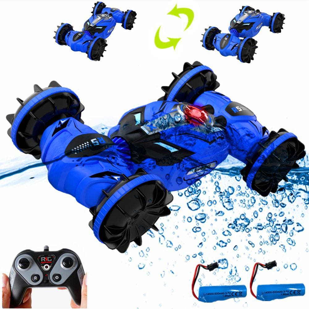 Amphibious RC Stunt Car Johehe, controle remoto impermeável de 2,4 GHz para crianças