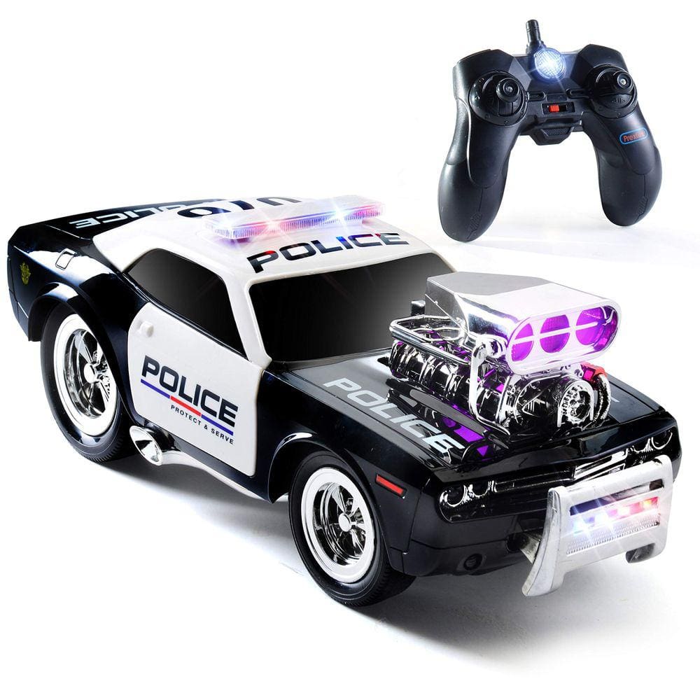 Carro de polícia com controle remoto PREXTEX RC Toys para meninos de 5 anos ou mais