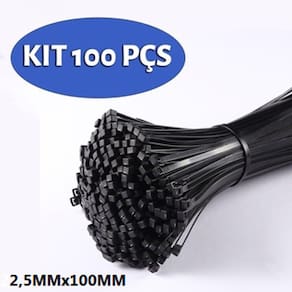 Abraçadeiras Em Nylon 2,5 X 150mm 100 Un  Cor Preto