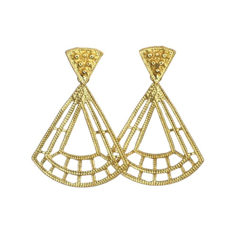 Brinco Leque - Banhado em Ouro 18k