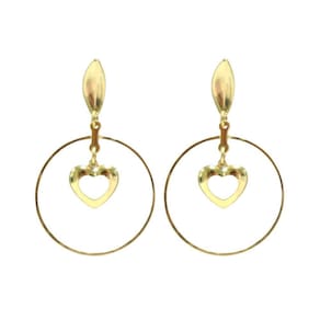 Brinco Argola Coração - Banhado em Ouro 18k