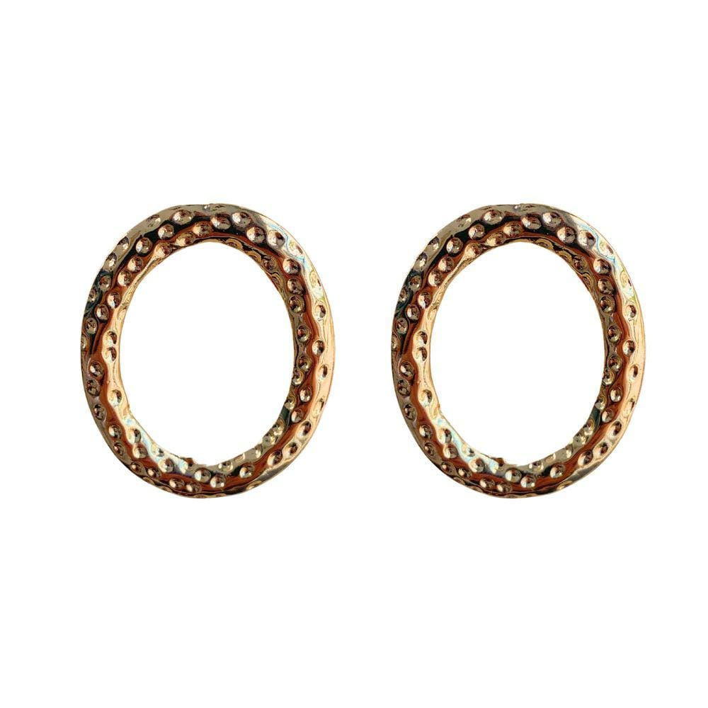 Brinco Oval - Folheado a Ouro